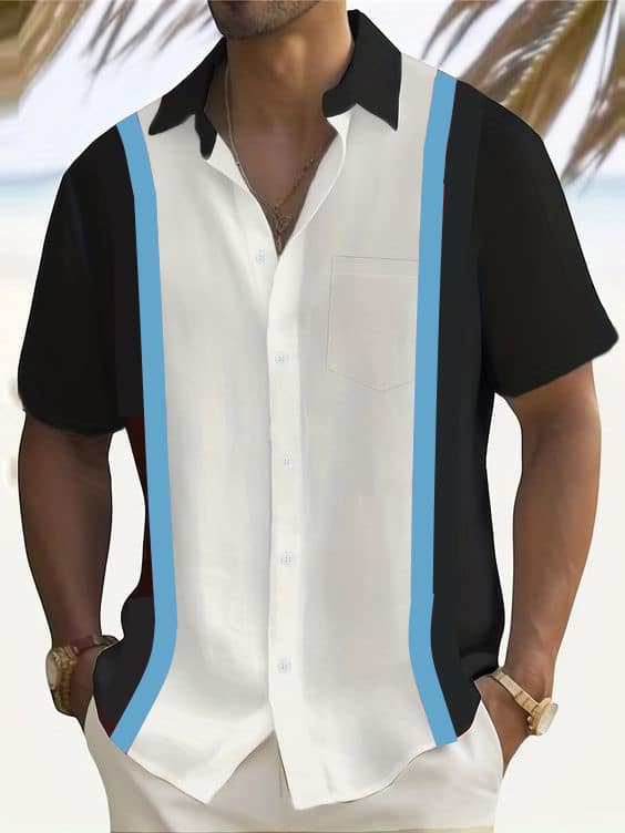 Cotton Vintage Bowling Shirt -V2