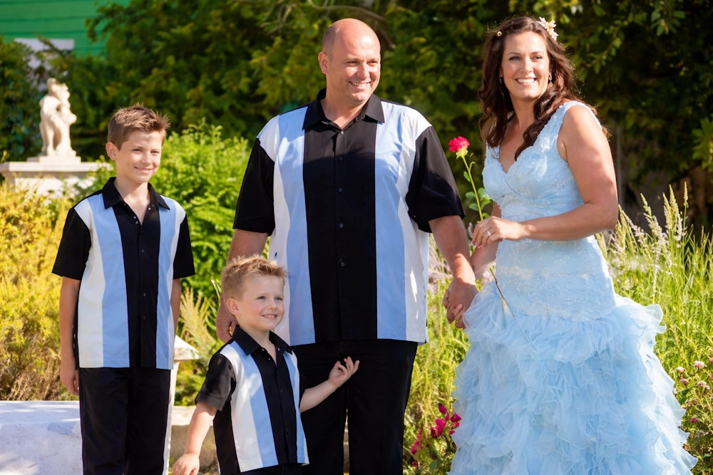 Wedding shirts Custom Made to match the Bride Dress